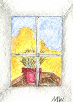 "Old Sedona Window" by Marge Witt, Middleton WI - Watercolor (NFS)